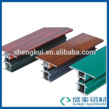 Chinese manufacturer of thermal break aluminium profiles with wooden colour aluminum profile for office partition